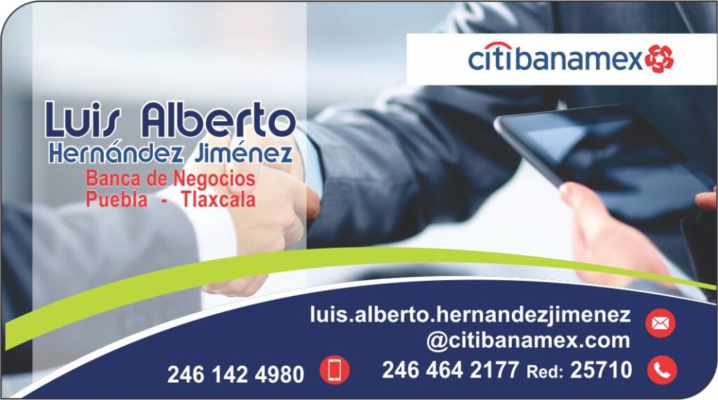 Diseño e Impresión Tarjeta de presentación ejecutivo Banamex |