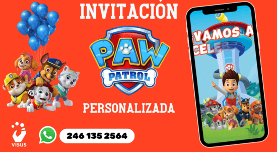 Invitación digital personalizada Paw Patrol |