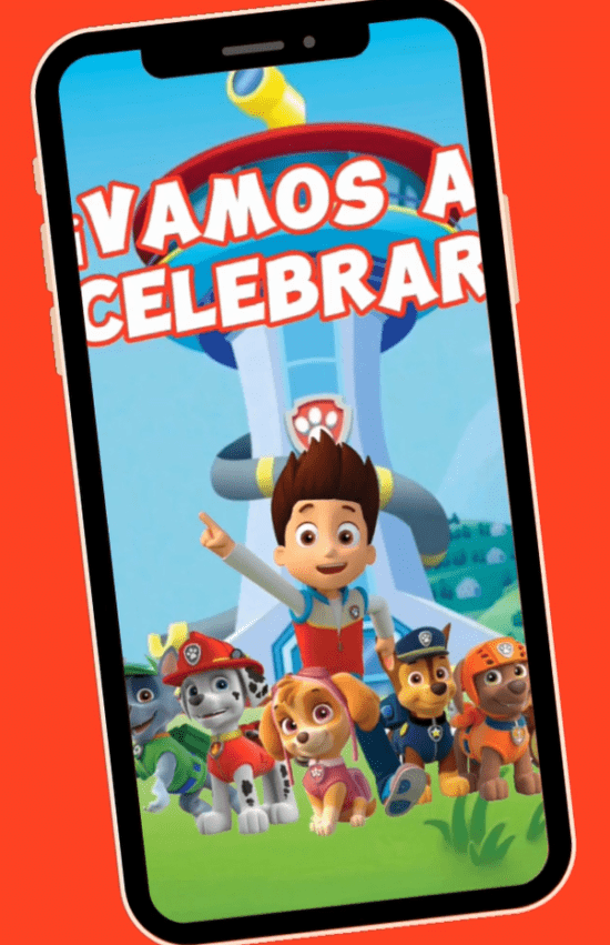 Invitación digital personalizada Paw Patrol |