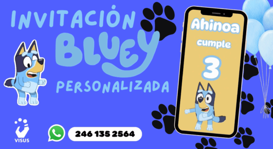 Invitación digital personalizada Bluey |