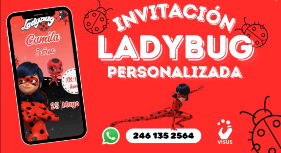 Invitación digital personalizada Ladybug |